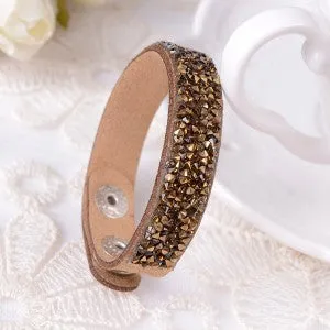 2015 Hot Selling New Fashion 6 Layer Wrap Bracelets Slake Leather Bracelets With Crystals Couple Jewelry free shipping