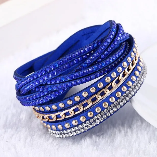 2016 New Unisex Multilayer Leather Bracelet Christmas Gift Charm Bracelets Vintage Jewelry For Women Pulsera