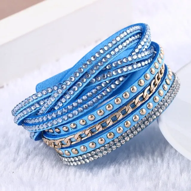 2016 New Unisex Multilayer Leather Bracelet Christmas Gift Charm Bracelets Vintage Jewelry For Women Pulsera