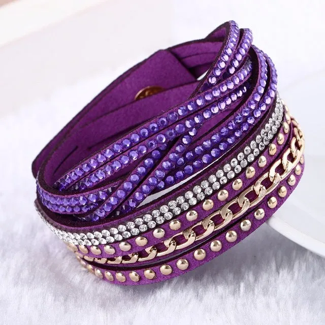 2016 New Unisex Multilayer Leather Bracelet Christmas Gift Charm Bracelets Vintage Jewelry For Women Pulsera