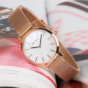 ARIES GOLD COSMO ROSE GOLD STAINLESS STEEL L 1024 RG-MP MESH STRAP WOMEN'S WATCH