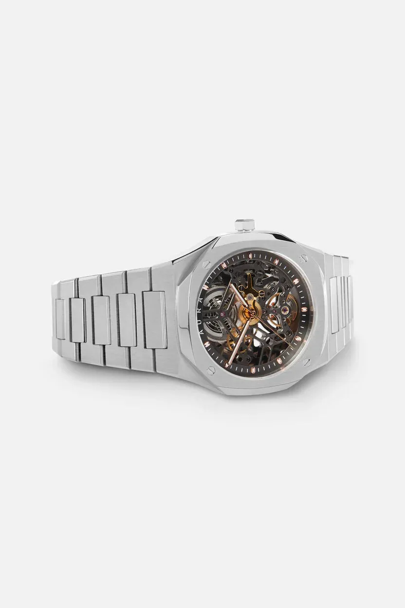 AURA WATCHES SKELETON 002 STEEL 40MM