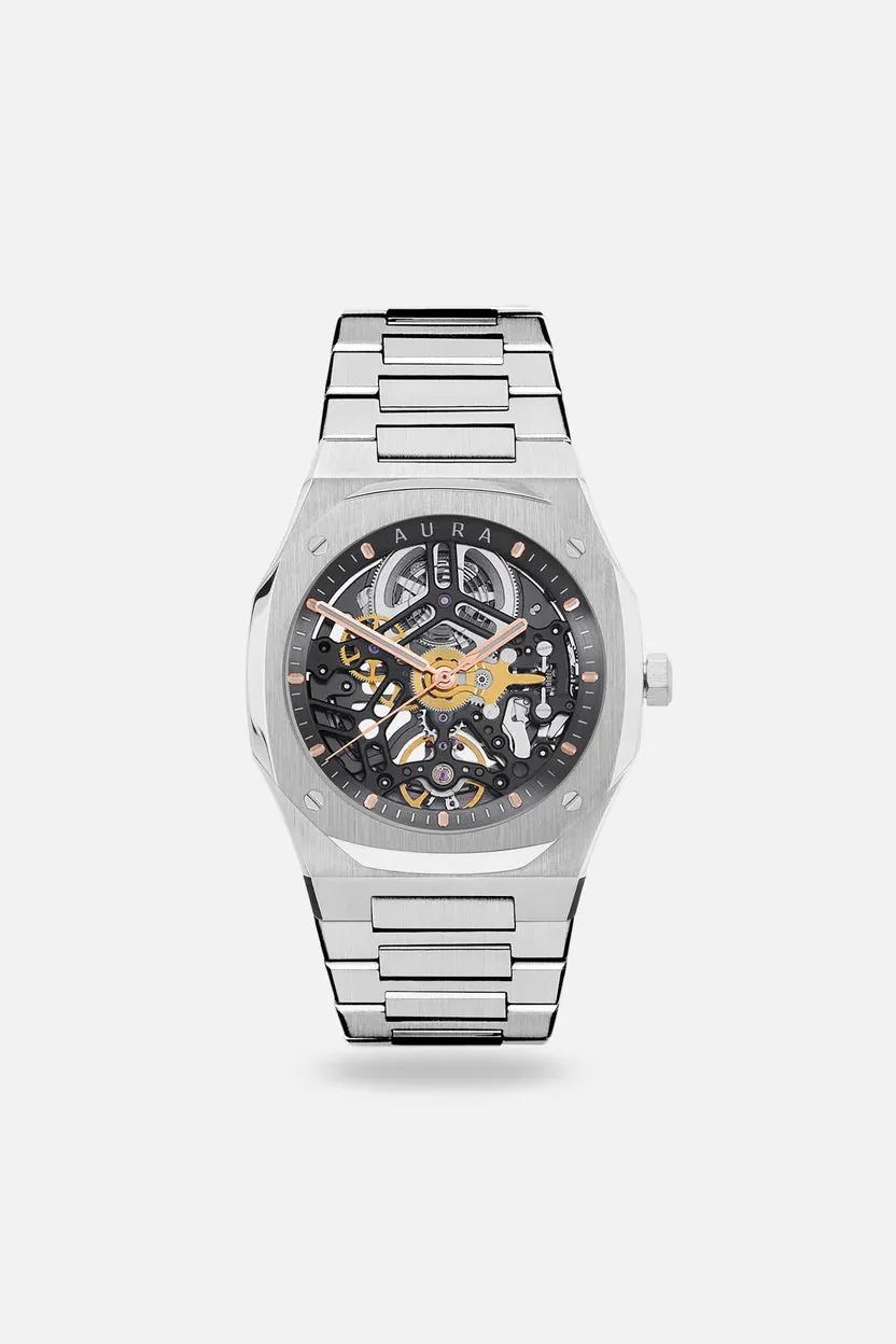 AURA WATCHES SKELETON 002 STEEL 40MM