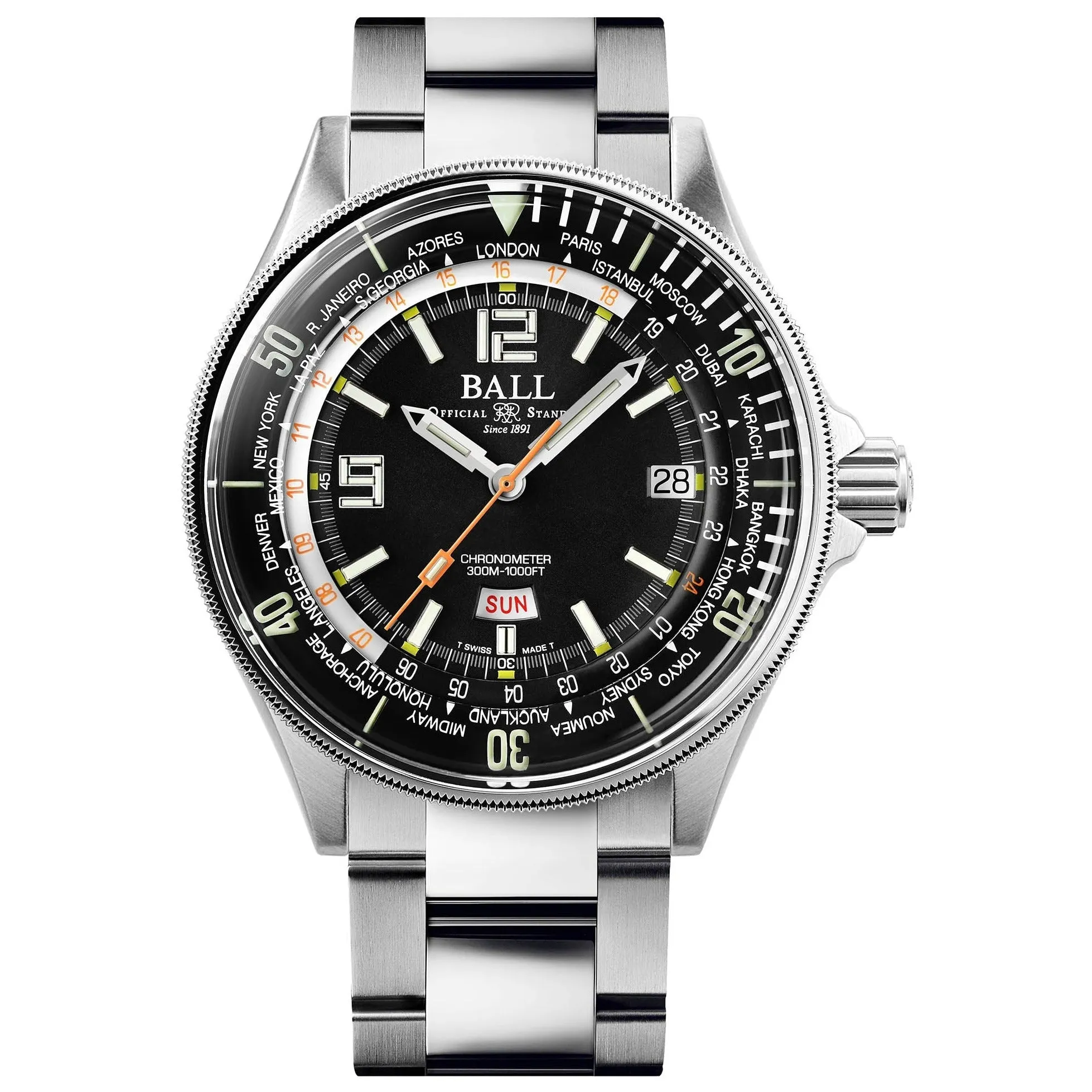 Ball Engineer Master II Diver Worldtime Men's Black Watch DG2232A-SC-BK