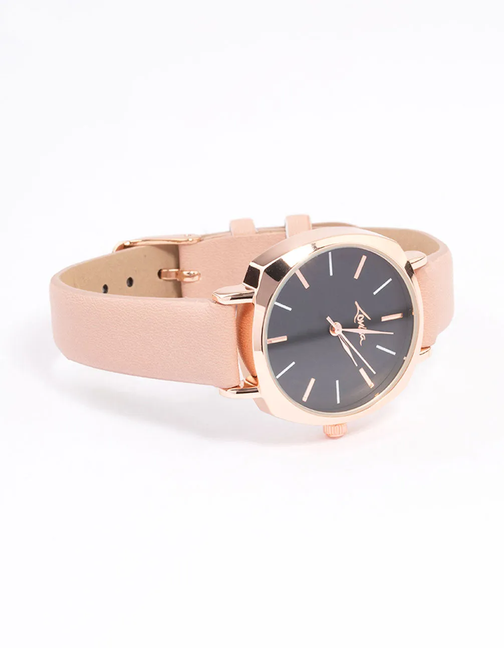 Blush Faux Leather Alternative Marker Watch