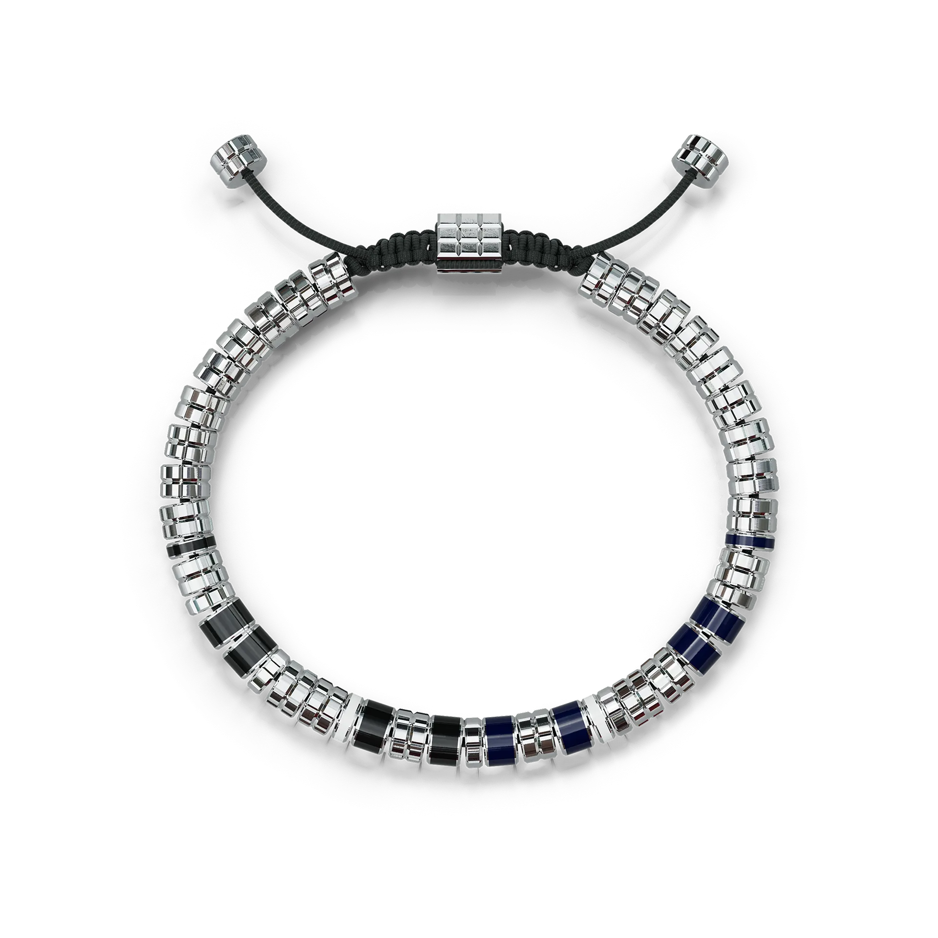 Bracelet / EV - Silver - Blue & Black