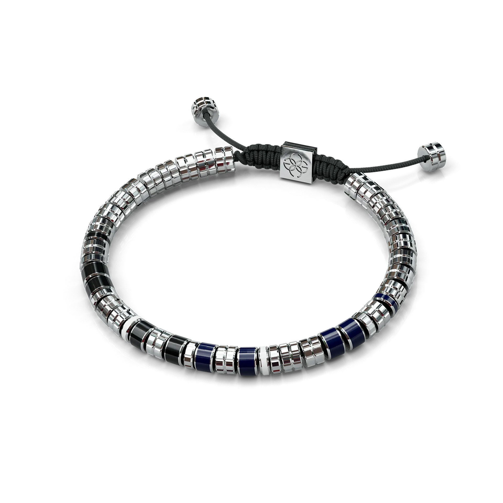 Bracelet / EV - Silver - Blue & Black