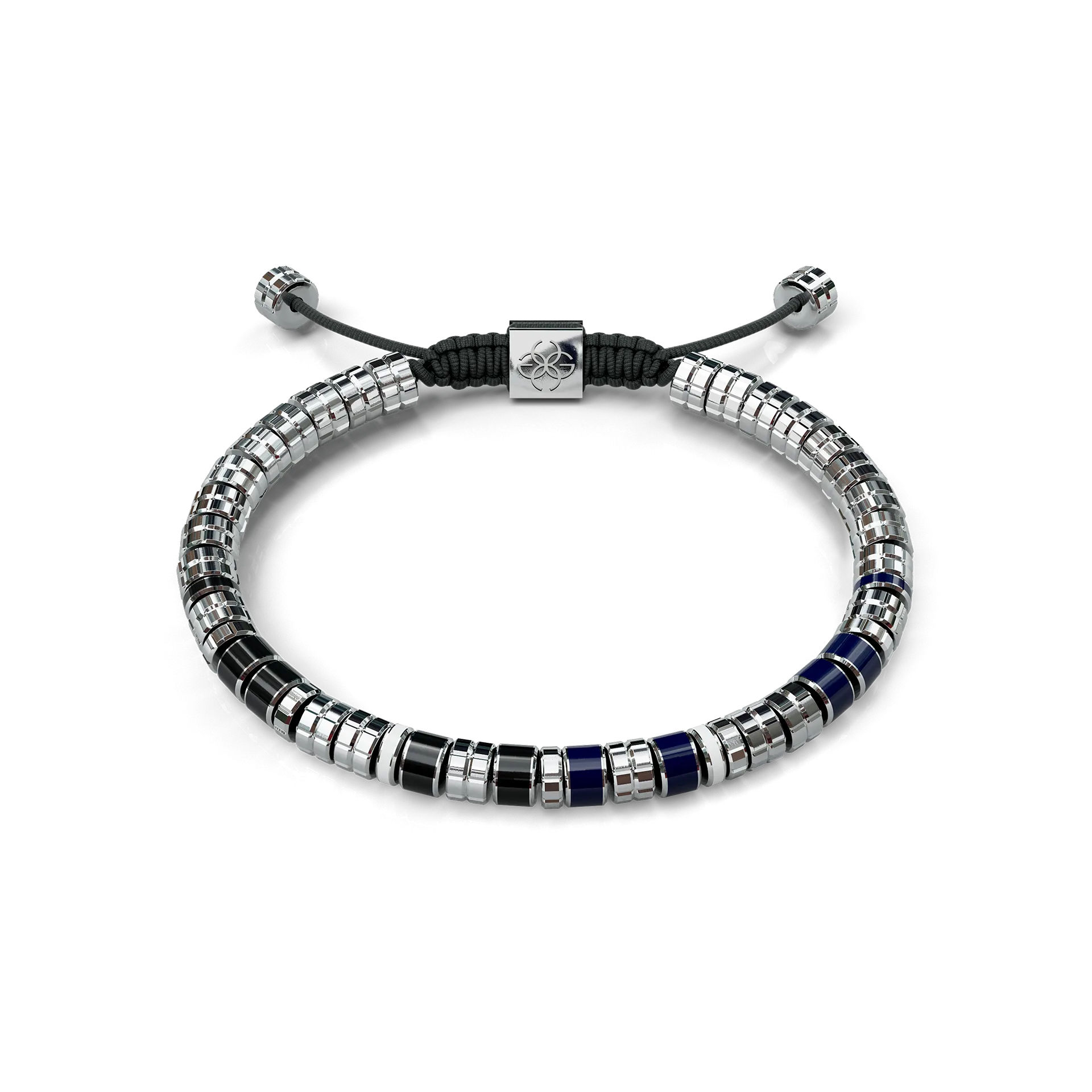 Bracelet / EV - Silver - Blue & Black