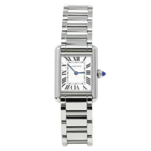 Cartier Ladies Tank Must Stainless Steel 29.5mm Silver Roman Dial Watch Reference #: WSTA0051