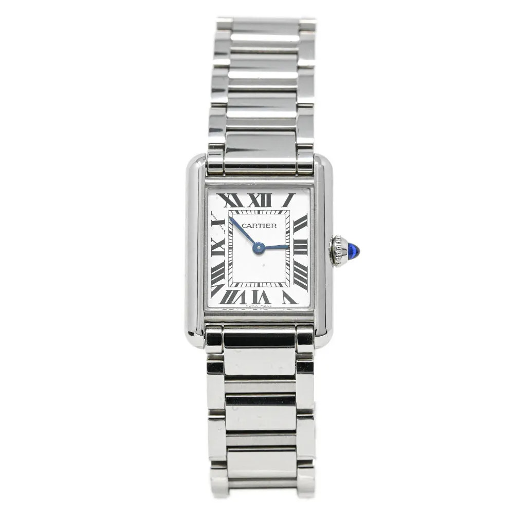 Cartier Ladies Tank Must Stainless Steel 29.5mm Silver Roman Dial Watch Reference #: WSTA0051