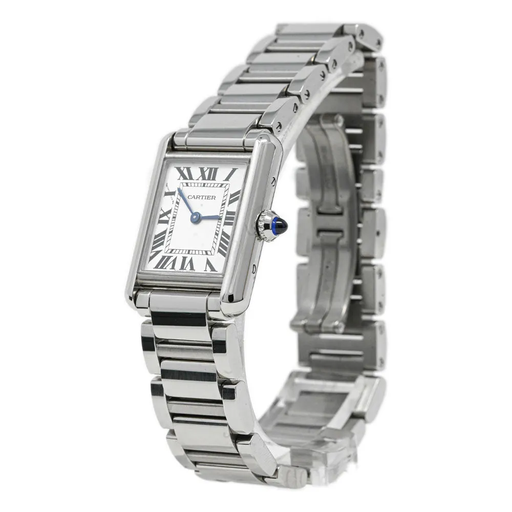 Cartier Ladies Tank Must Stainless Steel 29.5mm Silver Roman Dial Watch Reference #: WSTA0051