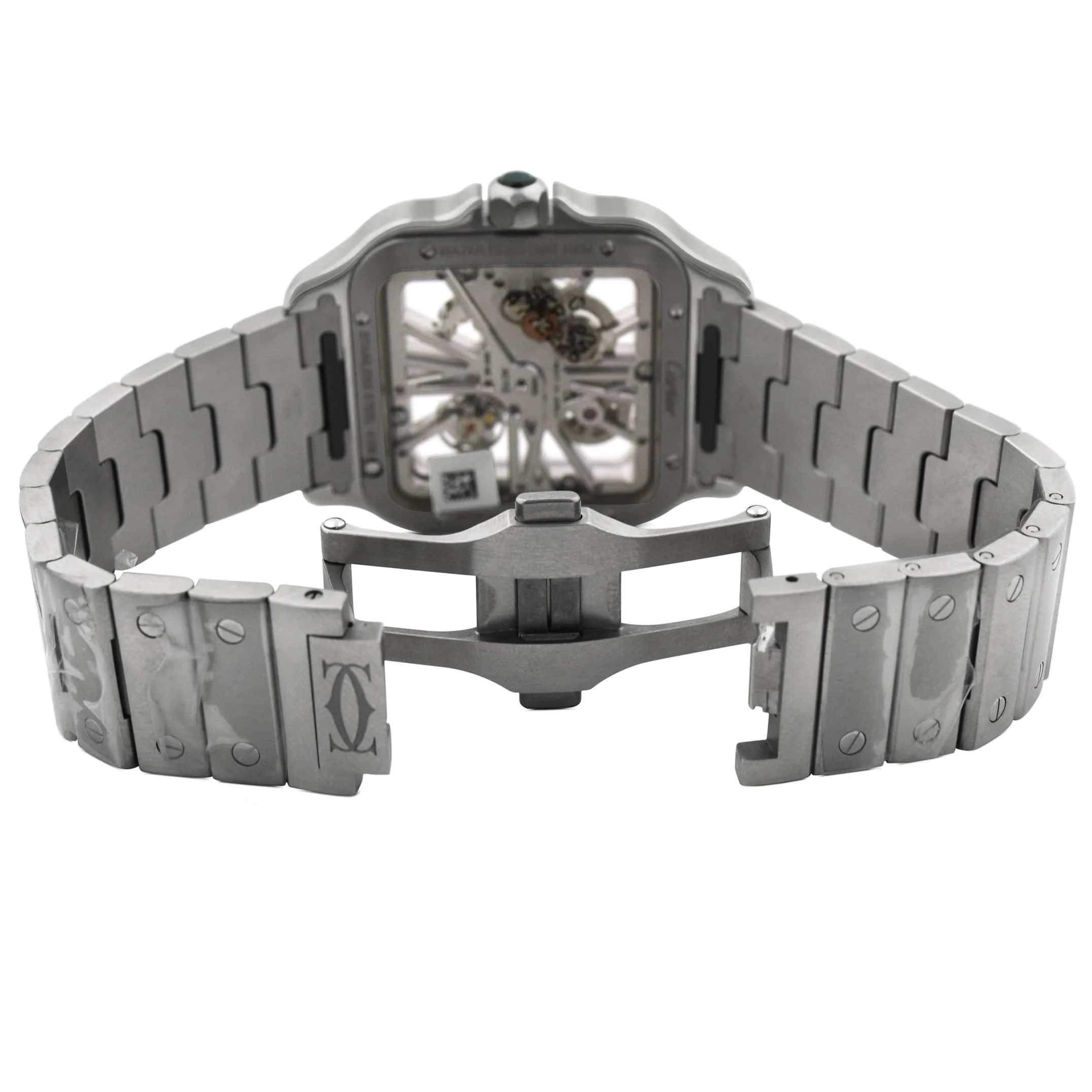 Cartier Men's Santos Stainless Steel 39.8mm Skeleton Roman Dial Watch Reference #: WHSA0015