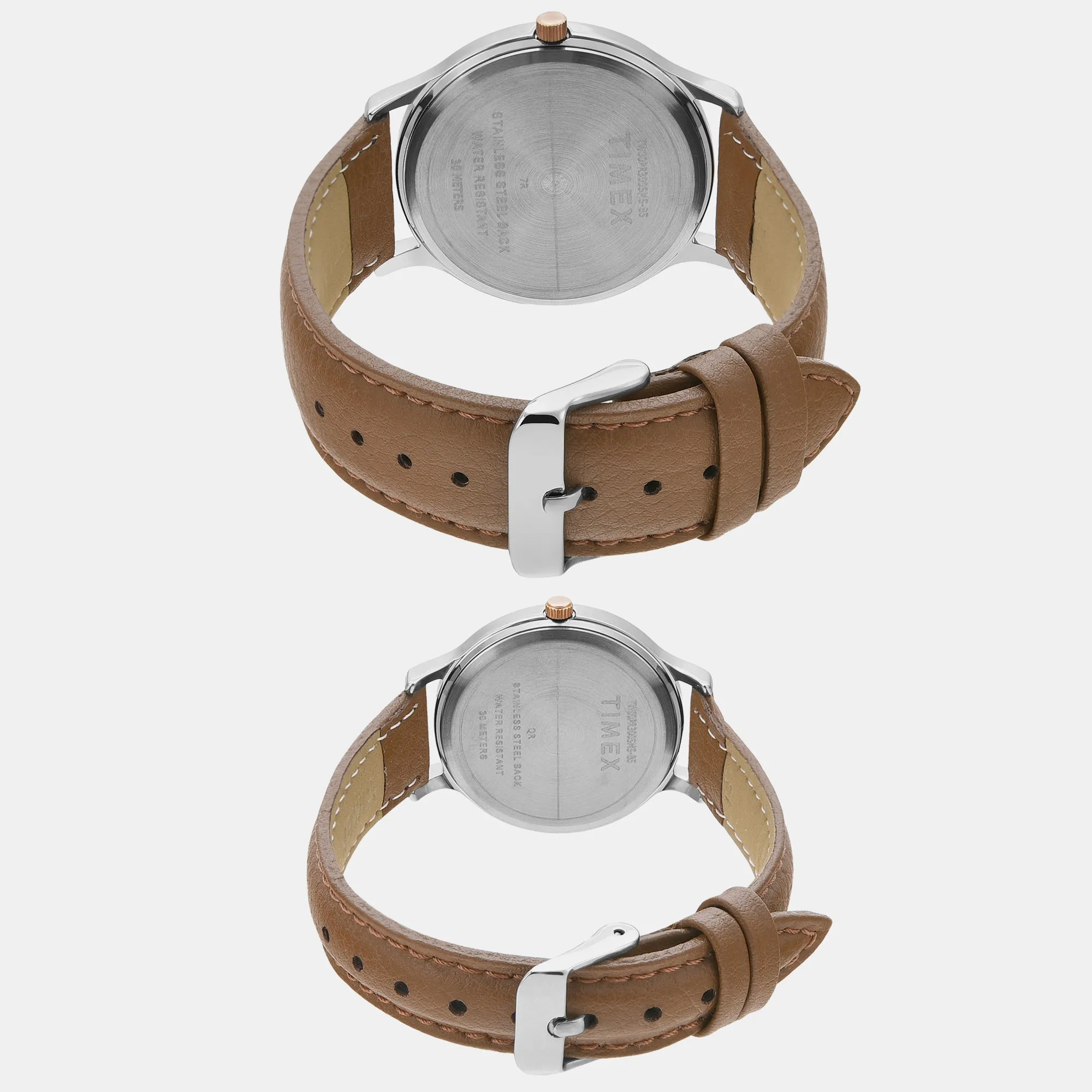 Couple Grey Analog Leather Watch TW00PR300