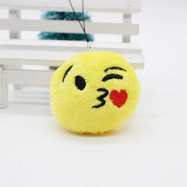 Cute Face Cotton Keychain Emoji Smiley Stool Amusing Key Chain lovely Pendant Soft symbol for Women cartoon mood Accessory