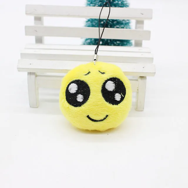 Cute Face Cotton Keychain Emoji Smiley Stool Amusing Key Chain lovely Pendant Soft symbol for Women cartoon mood Accessory