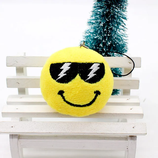 Cute Face Cotton Keychain Emoji Smiley Stool Amusing Key Chain lovely Pendant Soft symbol for Women cartoon mood Accessory