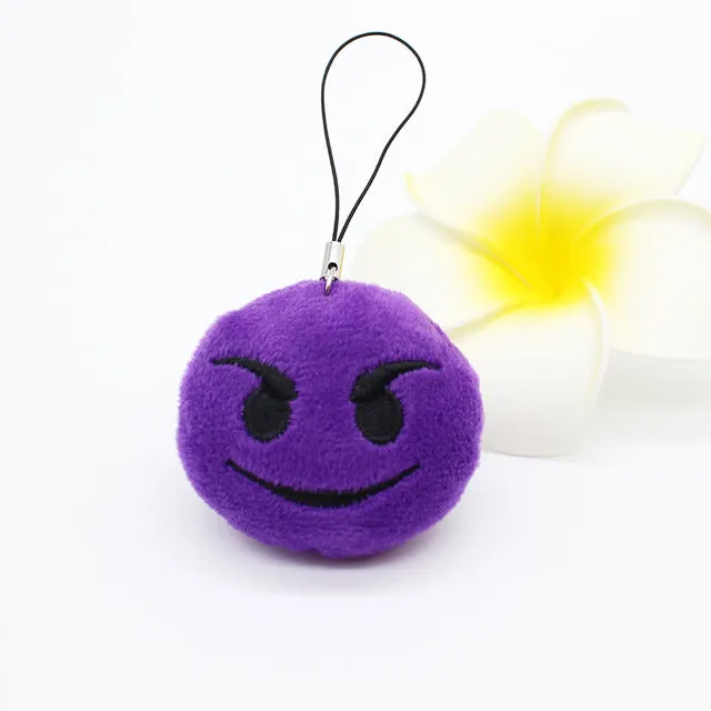 Cute Face Cotton Keychain Emoji Smiley Stool Amusing Key Chain lovely Pendant Soft symbol for Women cartoon mood Accessory