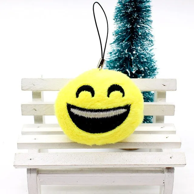 Cute Face Cotton Keychain Emoji Smiley Stool Amusing Key Chain lovely Pendant Soft symbol for Women cartoon mood Accessory