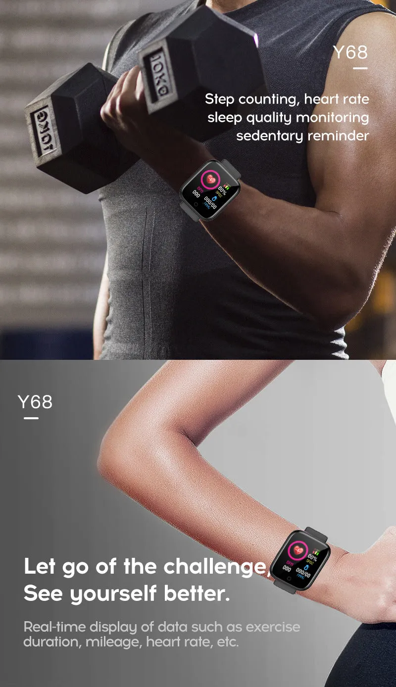 D20 Smart Fitness Watch with Steps, Calories and Distance Tracking, & HP & BP Monitor