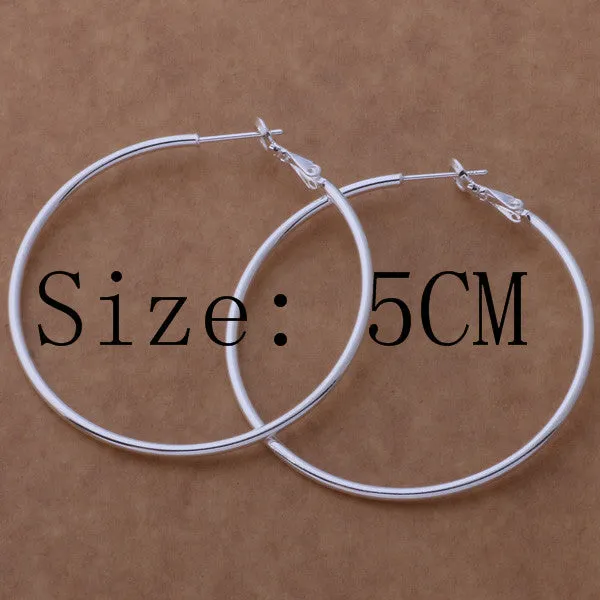 Factory price silver hoop earrings large diameter 5-8CM fashion party jewelry for women Top Quality