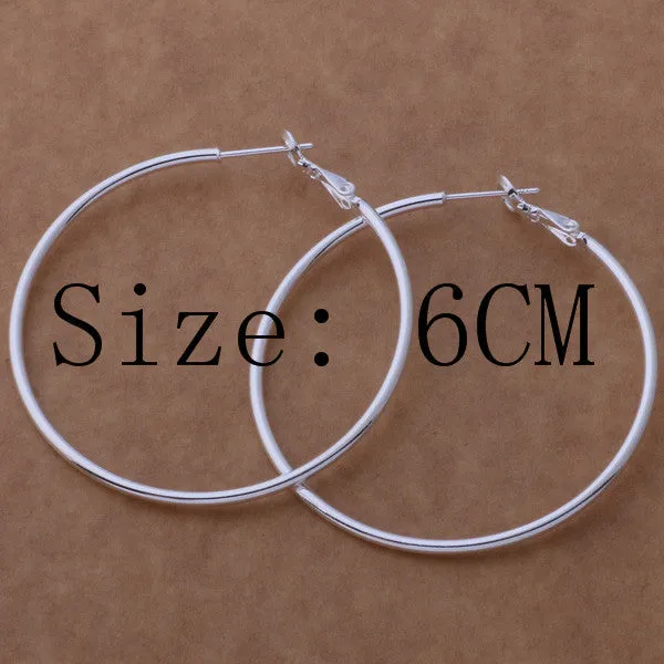 Factory price silver hoop earrings large diameter 5-8CM fashion party jewelry for women Top Quality