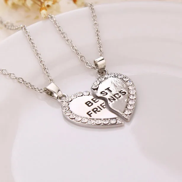 Fashion Friend Forever Series Two-color Gold And Silver Pendant Necklace One Half And A Half Girlfriend Brother Couple Wholesale