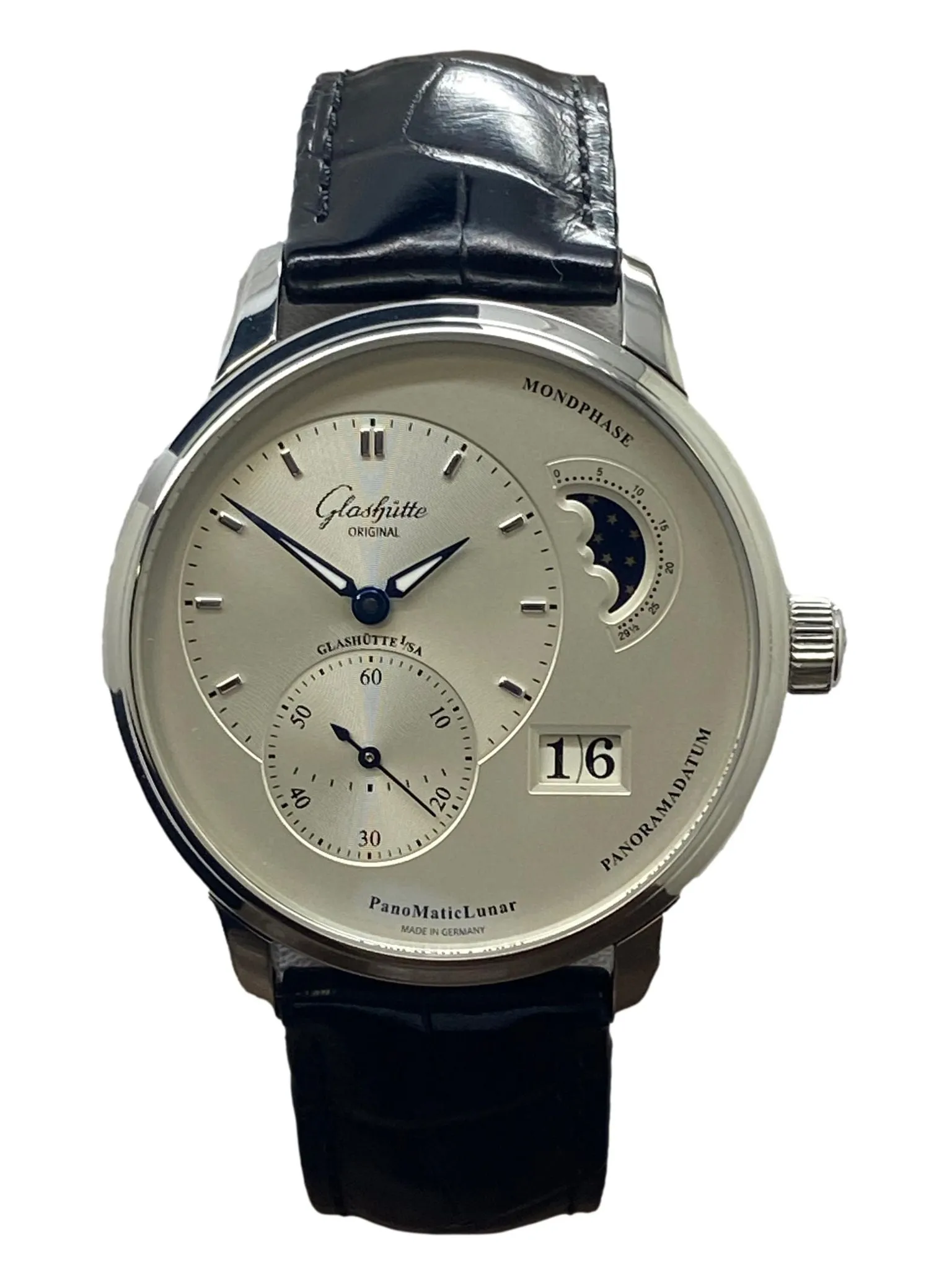 Glashutte Original PanoMaticLunar 40mm 1-90-02-42-32-61 Silver Dial Automatic Men's Watch