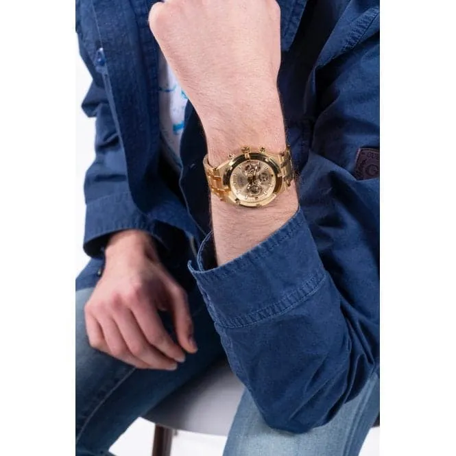 Guess Gents Continental Gold Tone Watch GW0260G4