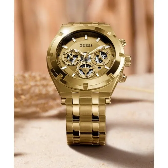 Guess Gents Continental Gold Tone Watch GW0260G4