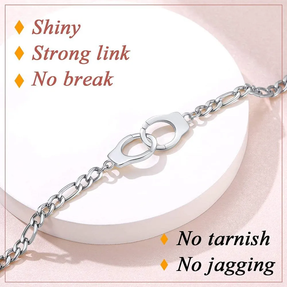 Handcuff Ankle Bracelets for Women Stainless Steel/18K Gold/Black Plated Ankle Chain Punk Jewelry