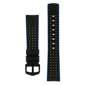 Hirsch AYRTON Carbon Embossed Performance Watch Strap in BLACK / BLUE