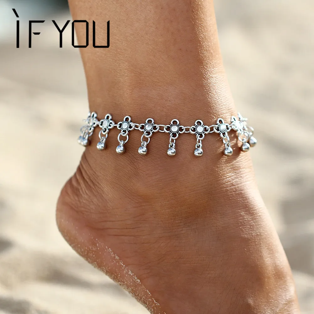 IF YOU Hot Vintage Bracelet Foot Jewelry Pulseras Retro Anklet For Women Girl Ankle Leg Chain Charm Bracelet Fashion Jewelry