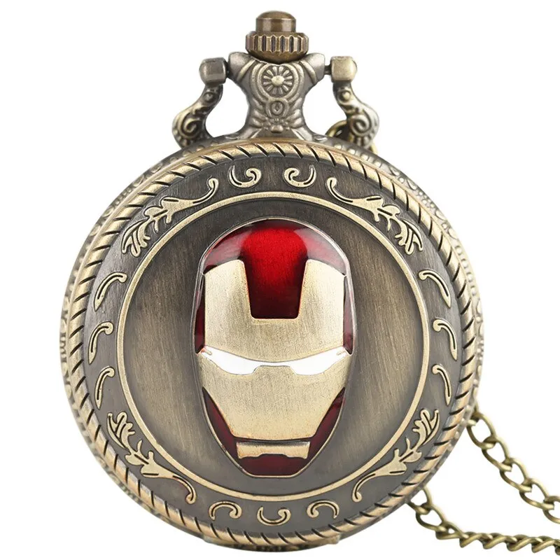 Iron Man Vintage Quartz Pocket Watch