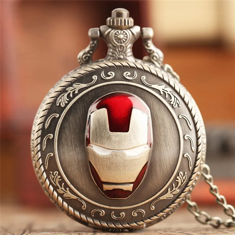 Iron Man Vintage Quartz Pocket Watch