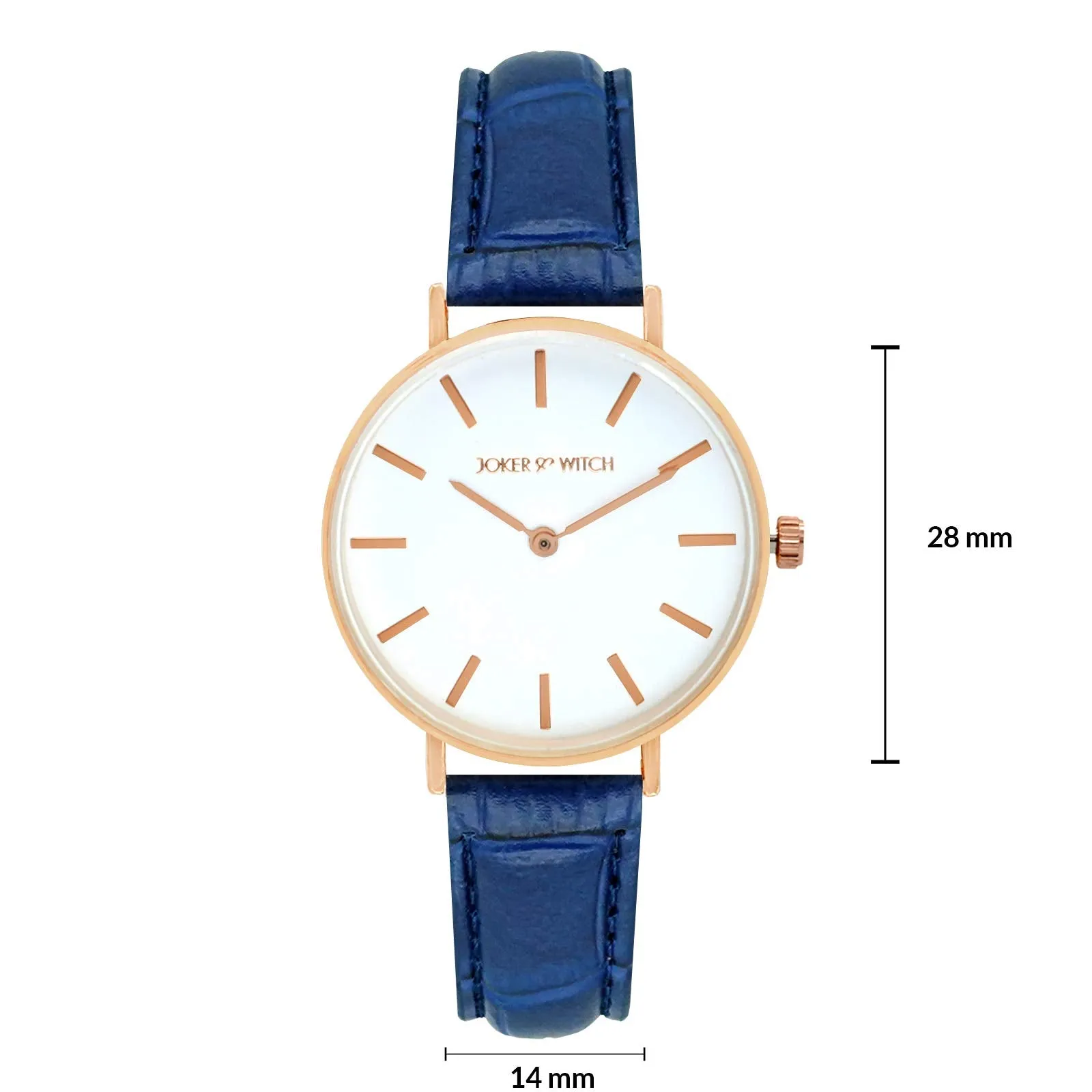 Joker & Witch Ariana White Dial Blue Croc Strap Watch for Women