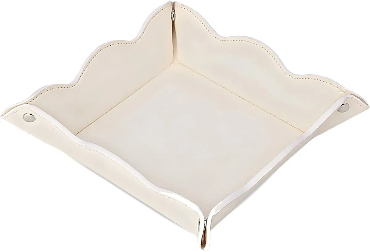 Leather Valet Tray | White