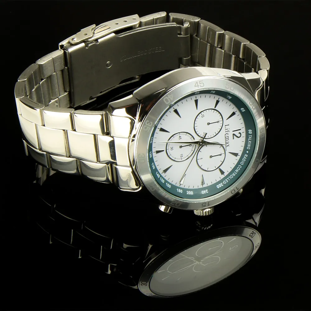 Lifemax Chronograph Atomic Talking Watch with Steel Bracelet - Precision & Accessibility