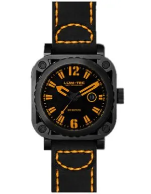 Lum-Tec G1 Mens - Titanium Carbide Plated - Orange Accents - Leather - 200m