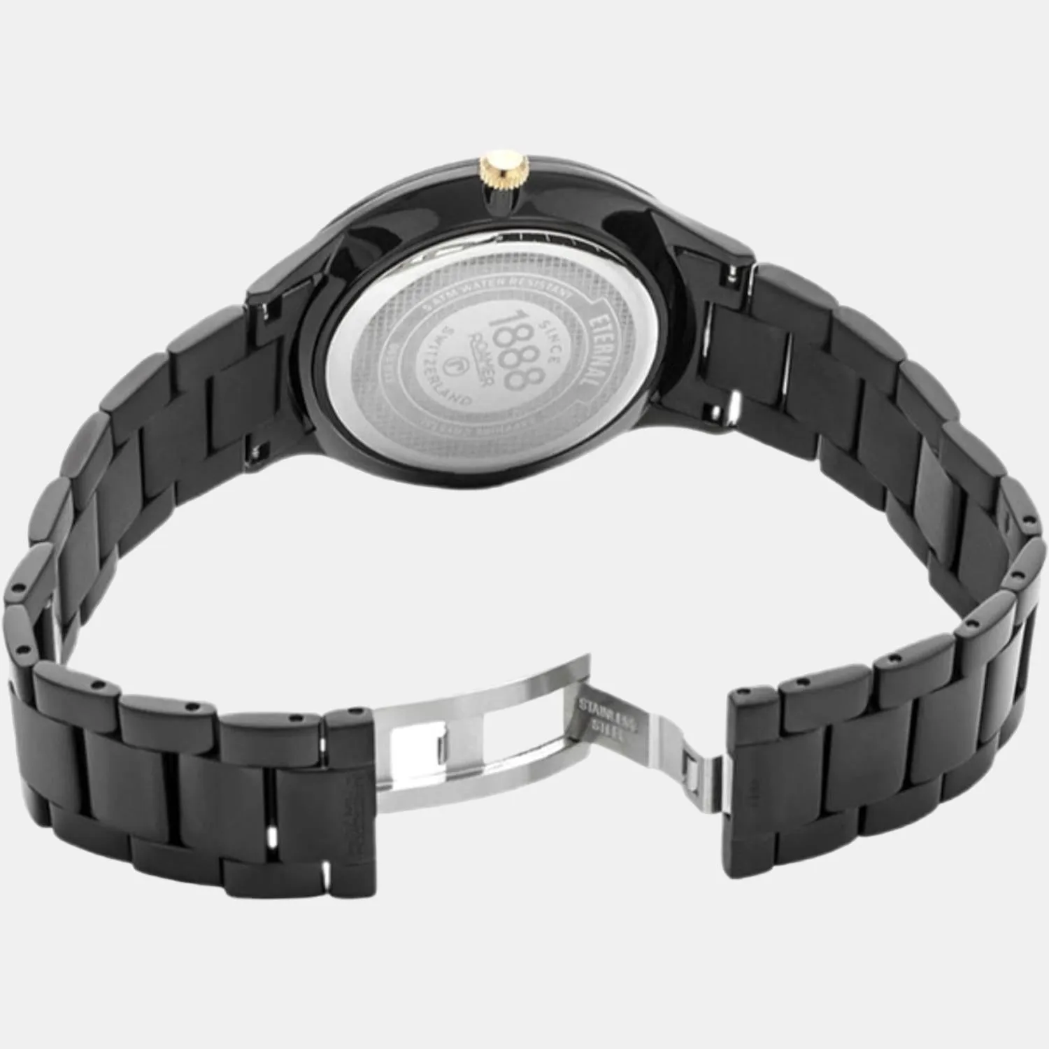 Men Black Analog Stainless Steel Watch 863833 45 55 50