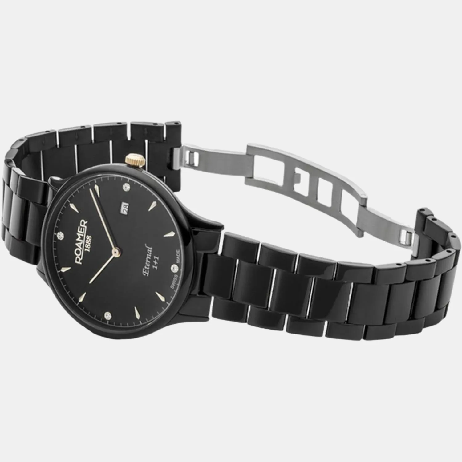 Men Black Analog Stainless Steel Watch 863833 45 55 50