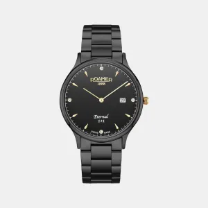 Men Black Analog Stainless Steel Watch 863833 45 55 50