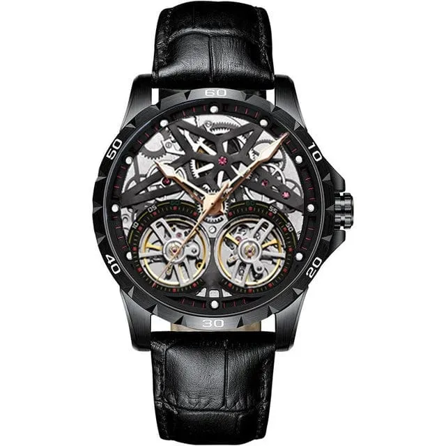 Men's Advanced Automatic Watch - Tourbillon Skeleton Mechanical Timepiece with Automatic Winding