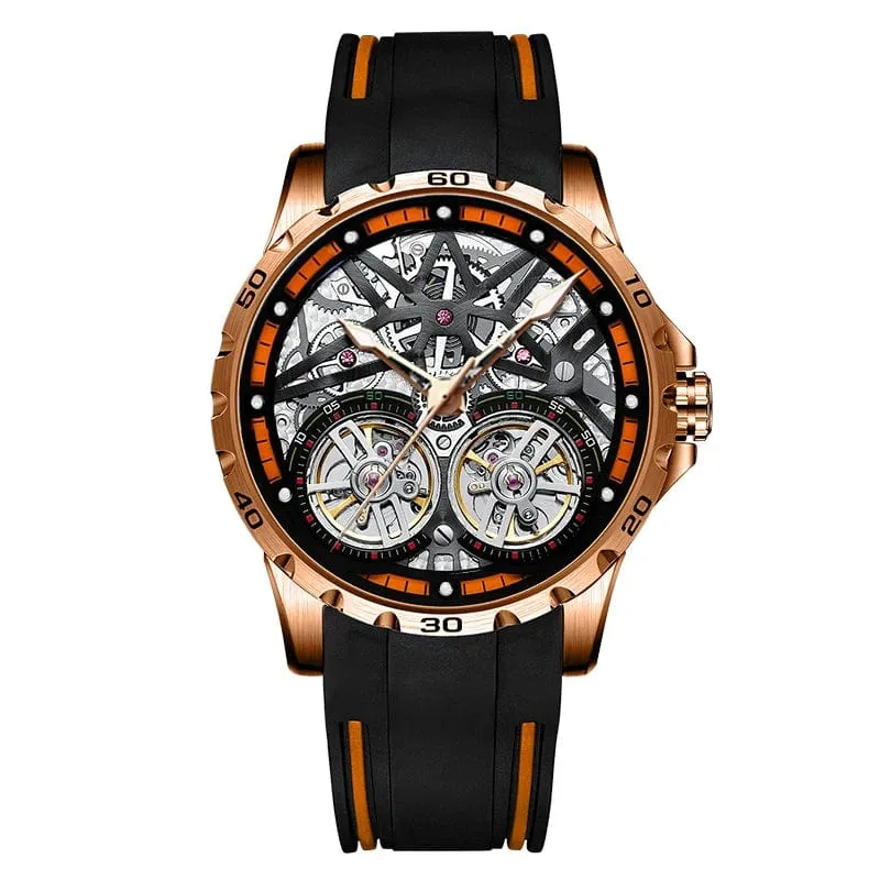 Men's Advanced Automatic Watch - Tourbillon Skeleton Mechanical Timepiece with Automatic Winding