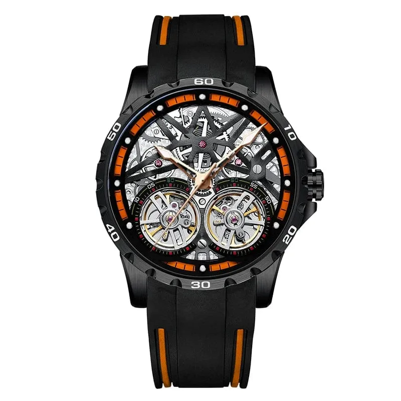 Men's Advanced Automatic Watch - Tourbillon Skeleton Mechanical Timepiece with Automatic Winding