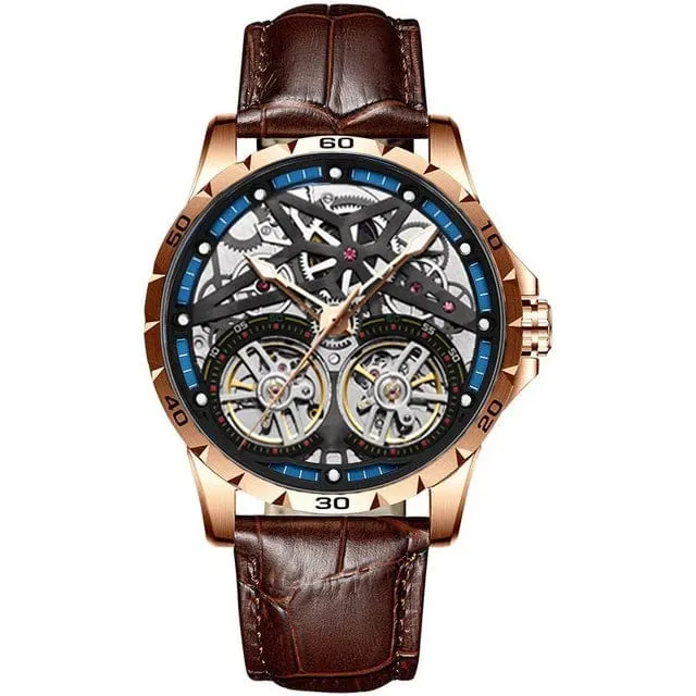 Men's Advanced Automatic Watch - Tourbillon Skeleton Mechanical Timepiece with Automatic Winding