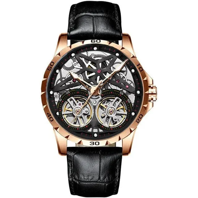 Men's Advanced Automatic Watch - Tourbillon Skeleton Mechanical Timepiece with Automatic Winding