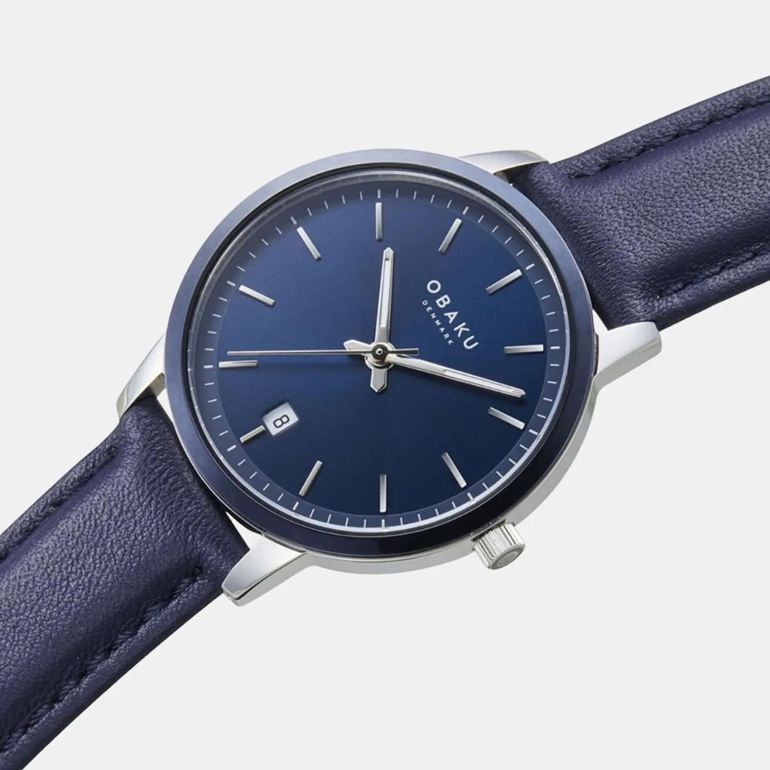 Men's Blue Analog Leather Watch V270GDHLRL