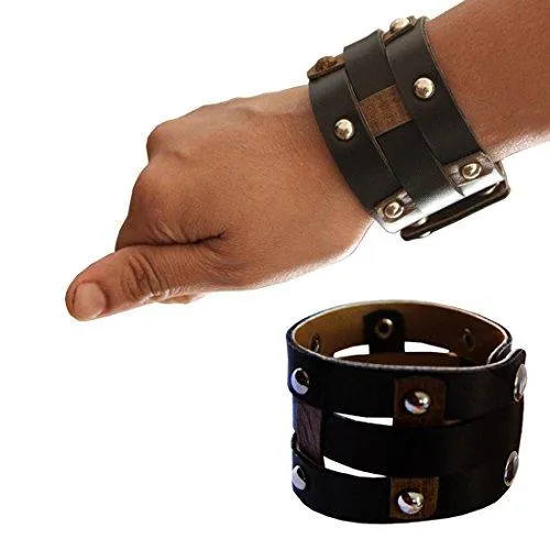 Mens Fashion Jewellery Stylish & Fancy Multicolor Combo Leather wristband Design Bracelet