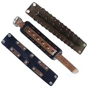 Mens Fashion Jewellery Stylish & Fancy Multicolour wristband Combo Leather Bracelet ( Friendshipday Special Gifts)