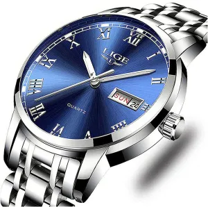 Men's Stainless Steel Analogue Quartz Watch Gents Luxury Business Dress Wrist Watch for Men